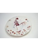 Farfurie de cafea din porțelan cu cocoș și maci