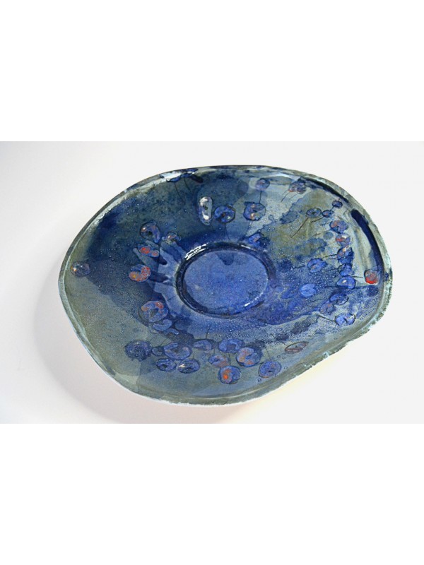 Platou din porțelan cu decor abstract și maci